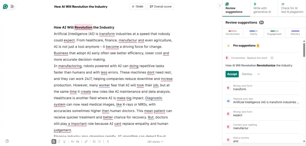 grammarly ai app for writing 1