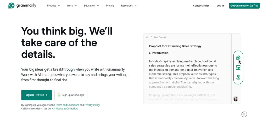 grammarly ai app for writing
