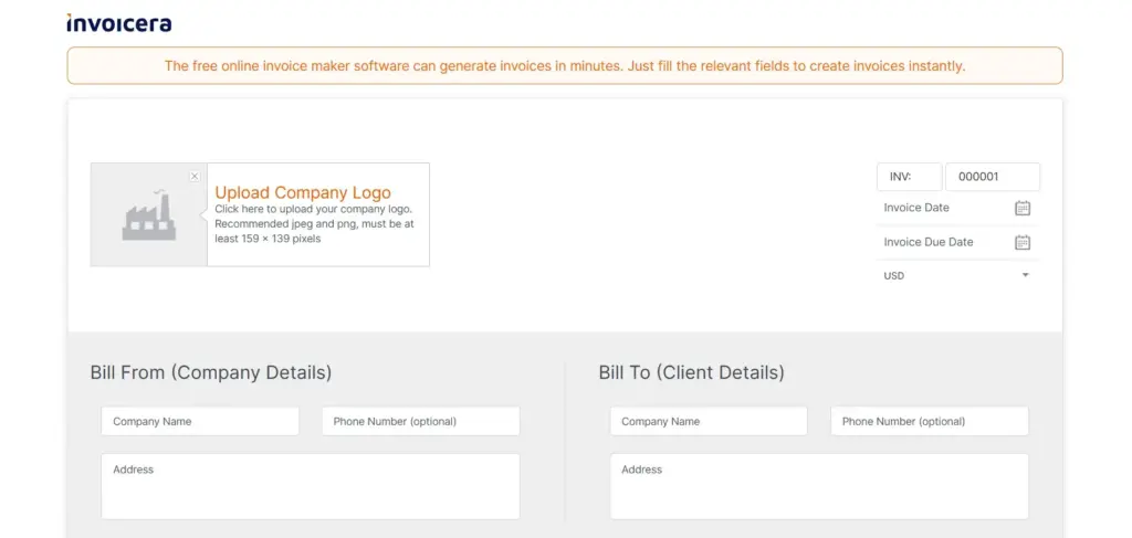 generate online invoice