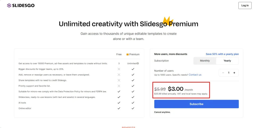 Slidesgo Review 2026: The Best AI Presentation Tool for Teachers & Students? 11 slidesgo pricing