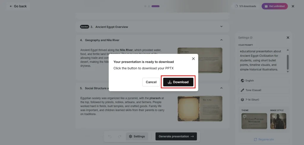 Slidesgo Review 2026: The Best AI Presentation Tool for Teachers & Students? 8 Download result ppt of slidesgo